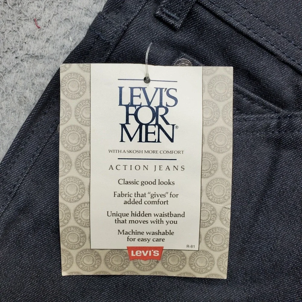 Vintage 80s Levi's Jeans Mens 40x30 Black Denim Deadstock‎ Comfort Straight Leg